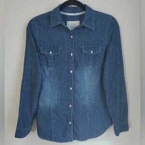 SO Blue Demin Button Up Shirt